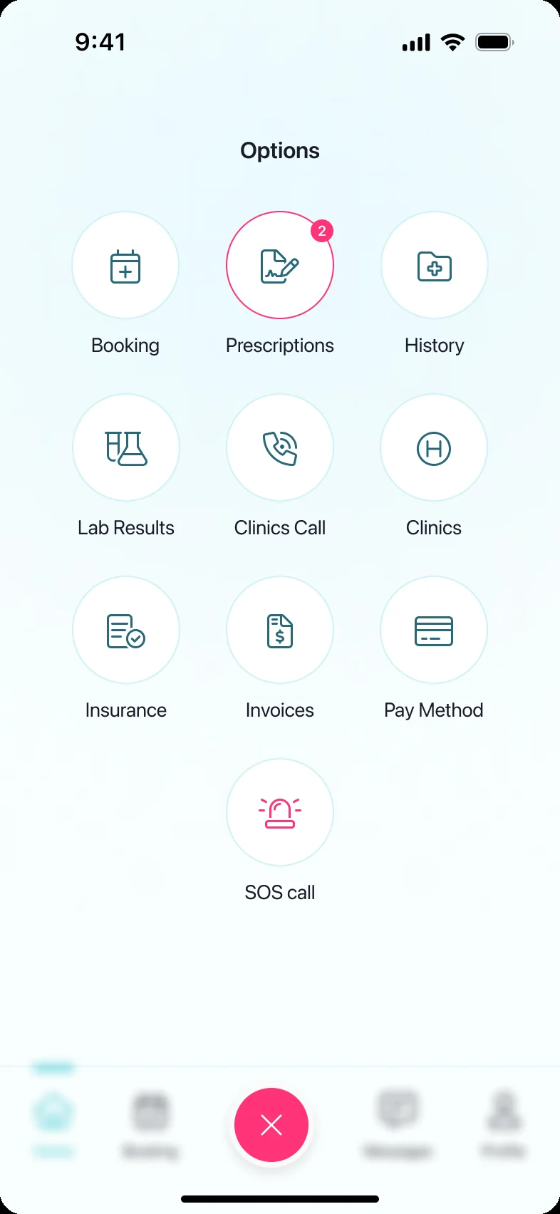 Options menu