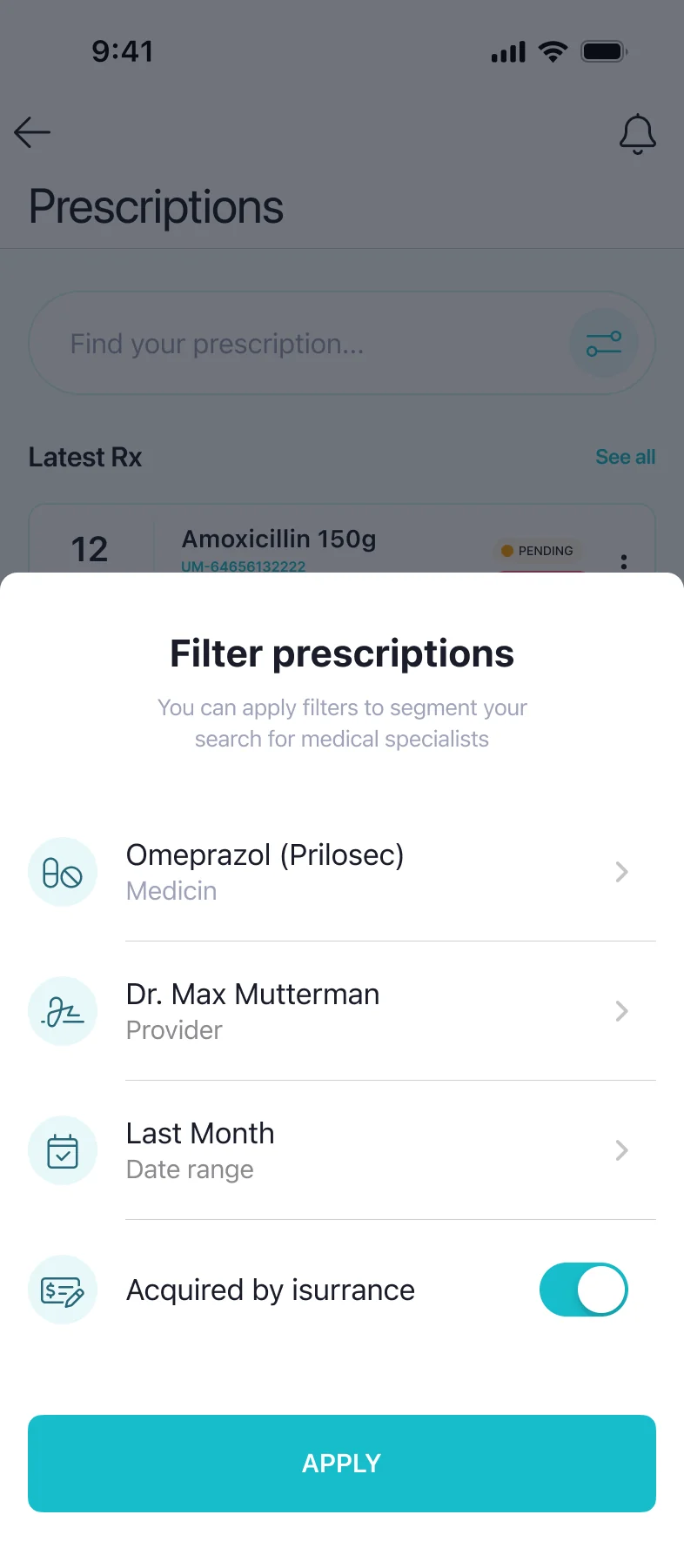 Filter prescriptions