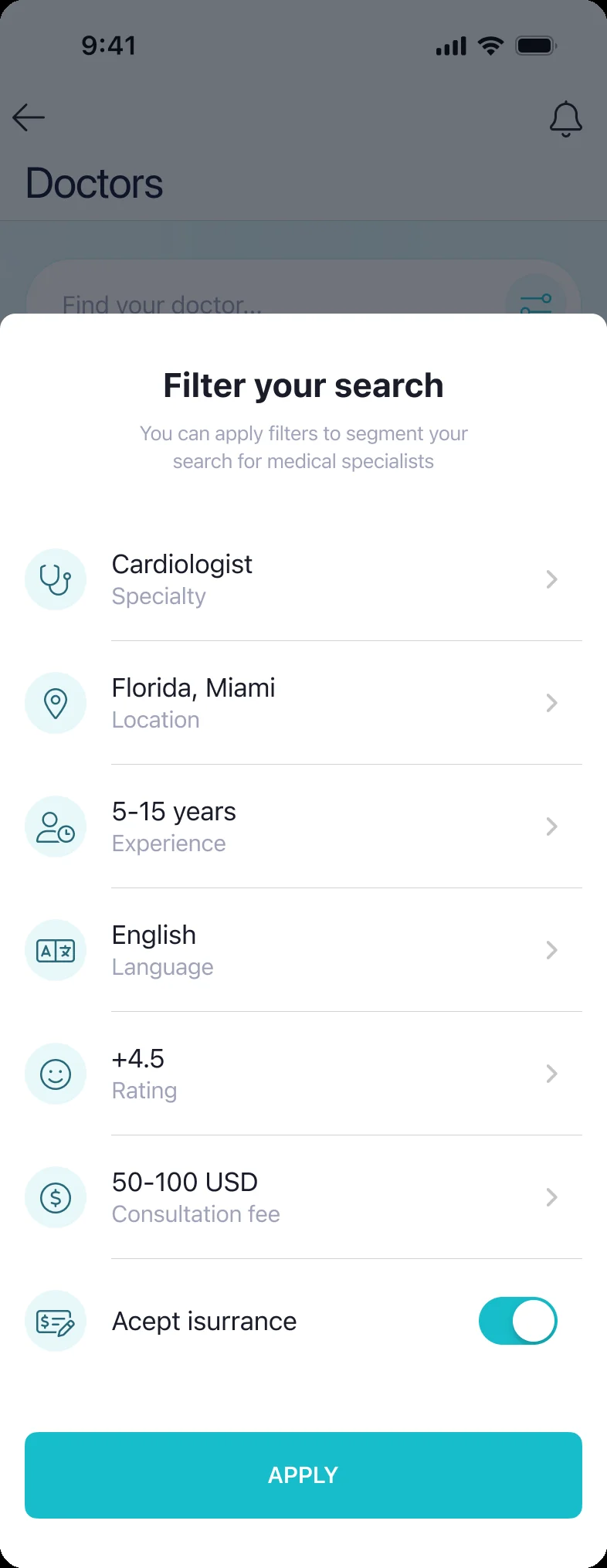 Filter your search